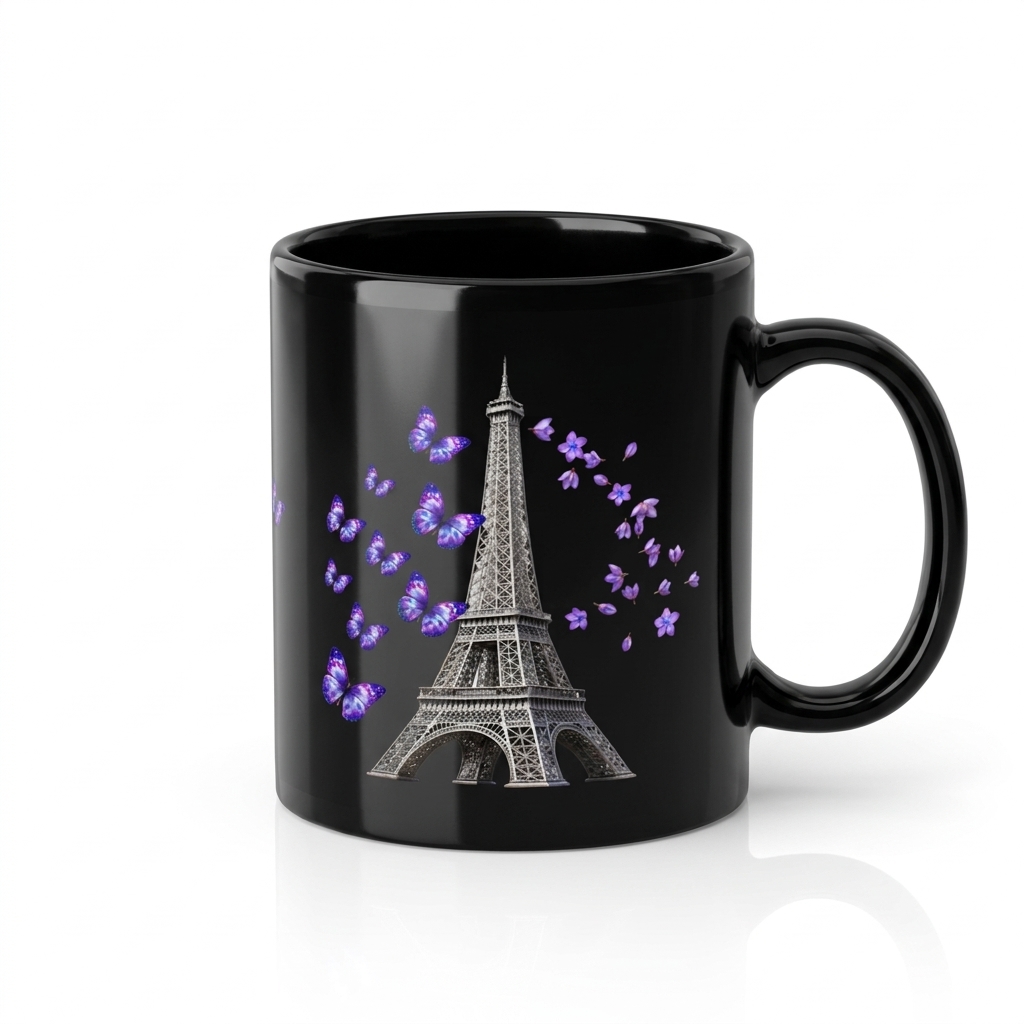 tsgabrielle® • Paris - La Tour Eiffel • Blankt krus • Sort • Keramik • 2 størrelser - Black - View 31