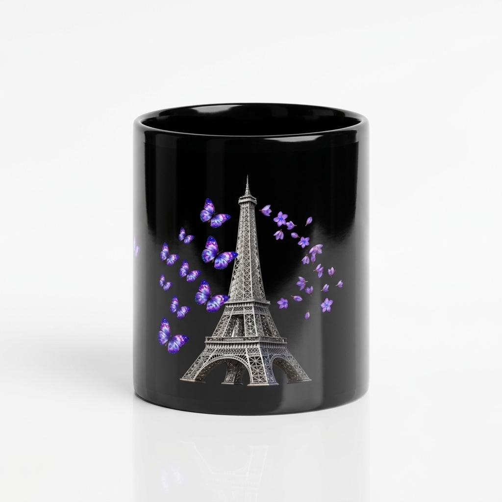tsgabrielle® • Paris - La Tour Eiffel • Blankt krus • Sort • Keramik • 2 størrelser - Black - View 6