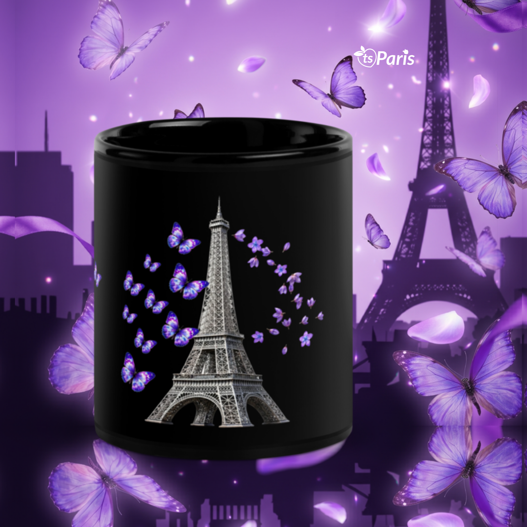 tsgabrielle® • Paris - La Tour Eiffel • Blankt krus • Sort • Keramik • 2 størrelser - Black - View 23