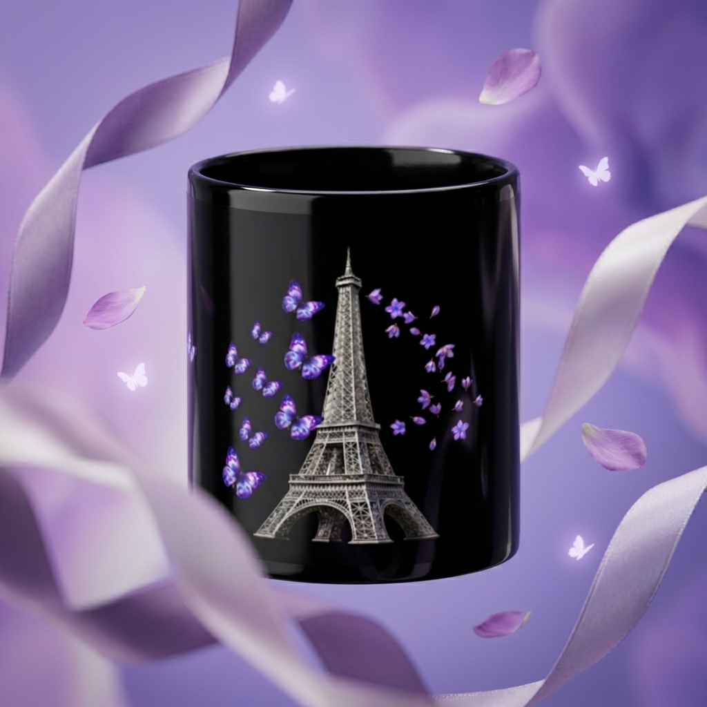 tsgabrielle® • Paris - La Tour Eiffel • Blankt krus • Sort • Keramik • 2 størrelser - Black - View 28