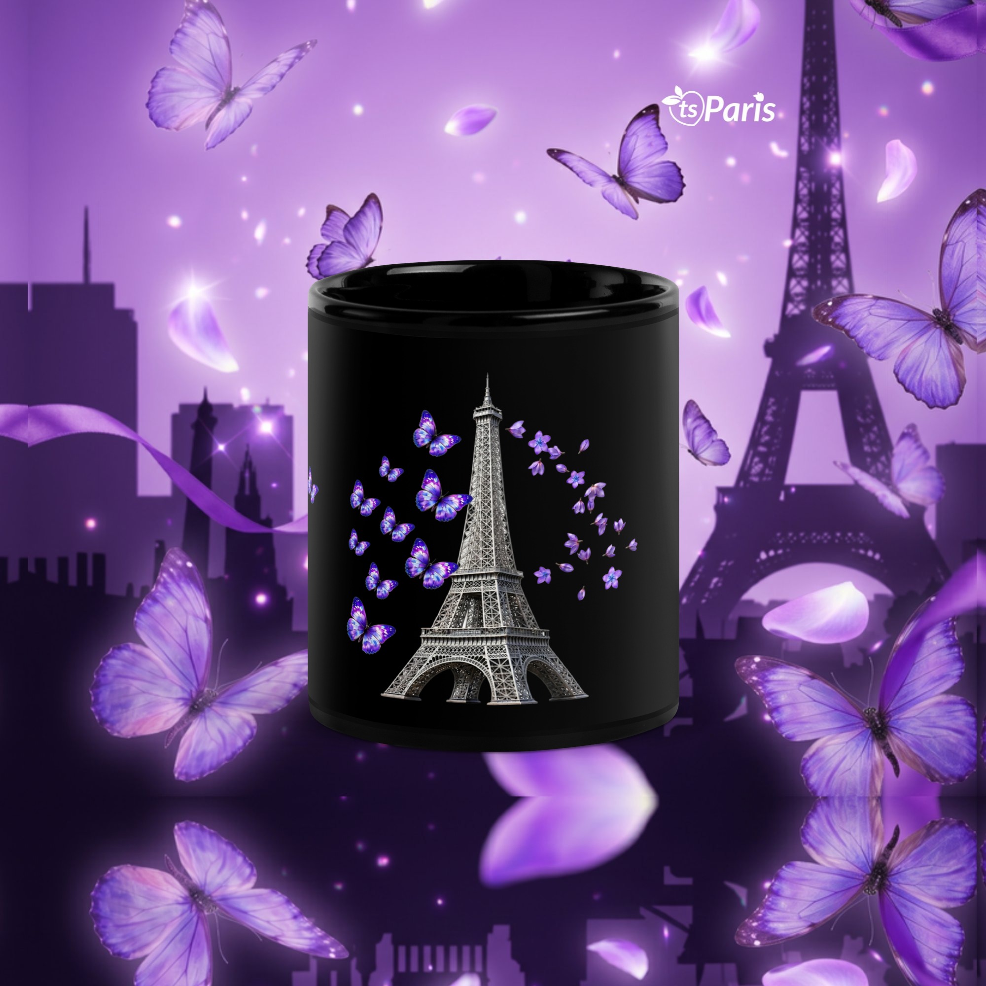 tsgabrielle® • Paris - La Tour Eiffel • Blankt krus • Sort • Keramik • 2 størrelser - Black - View 33