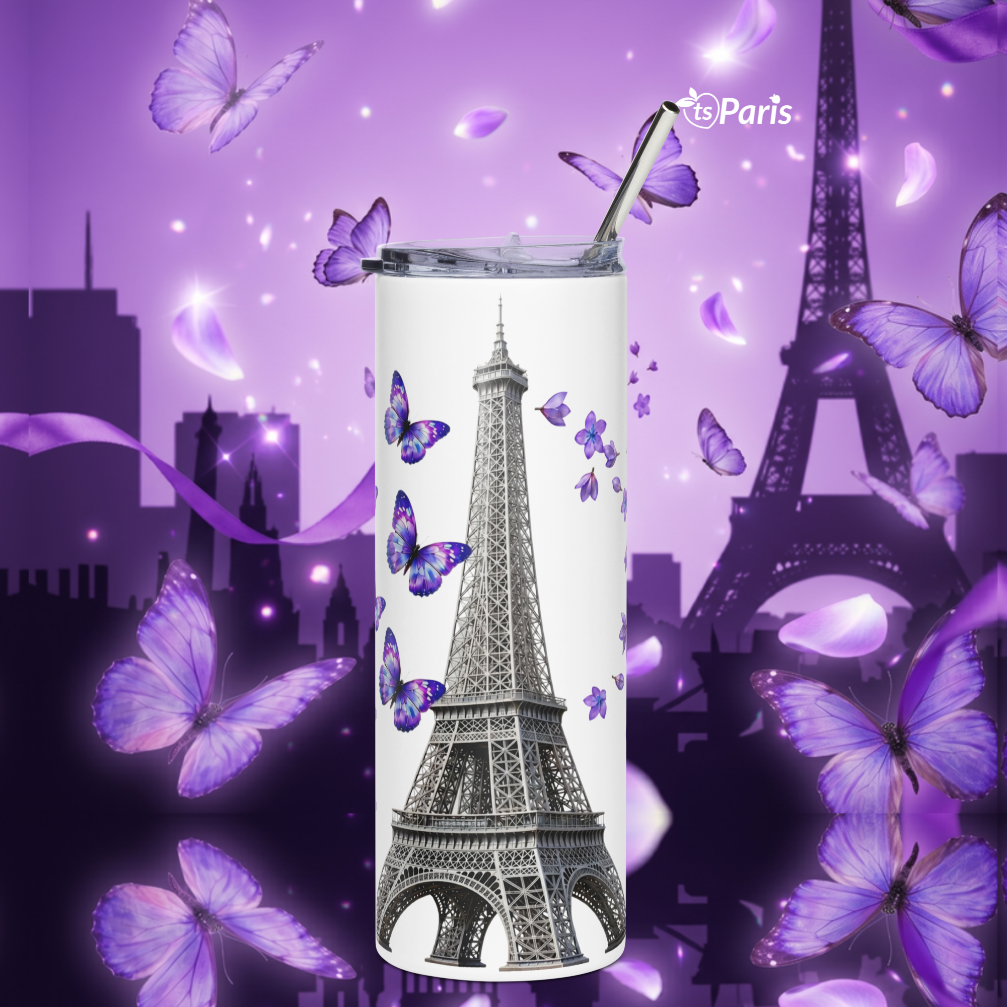tsgabrielle® • Paris - La Tour Eiffel • Tumbler • Rustfrit stål • Hvid • 20 oz - White - View 10