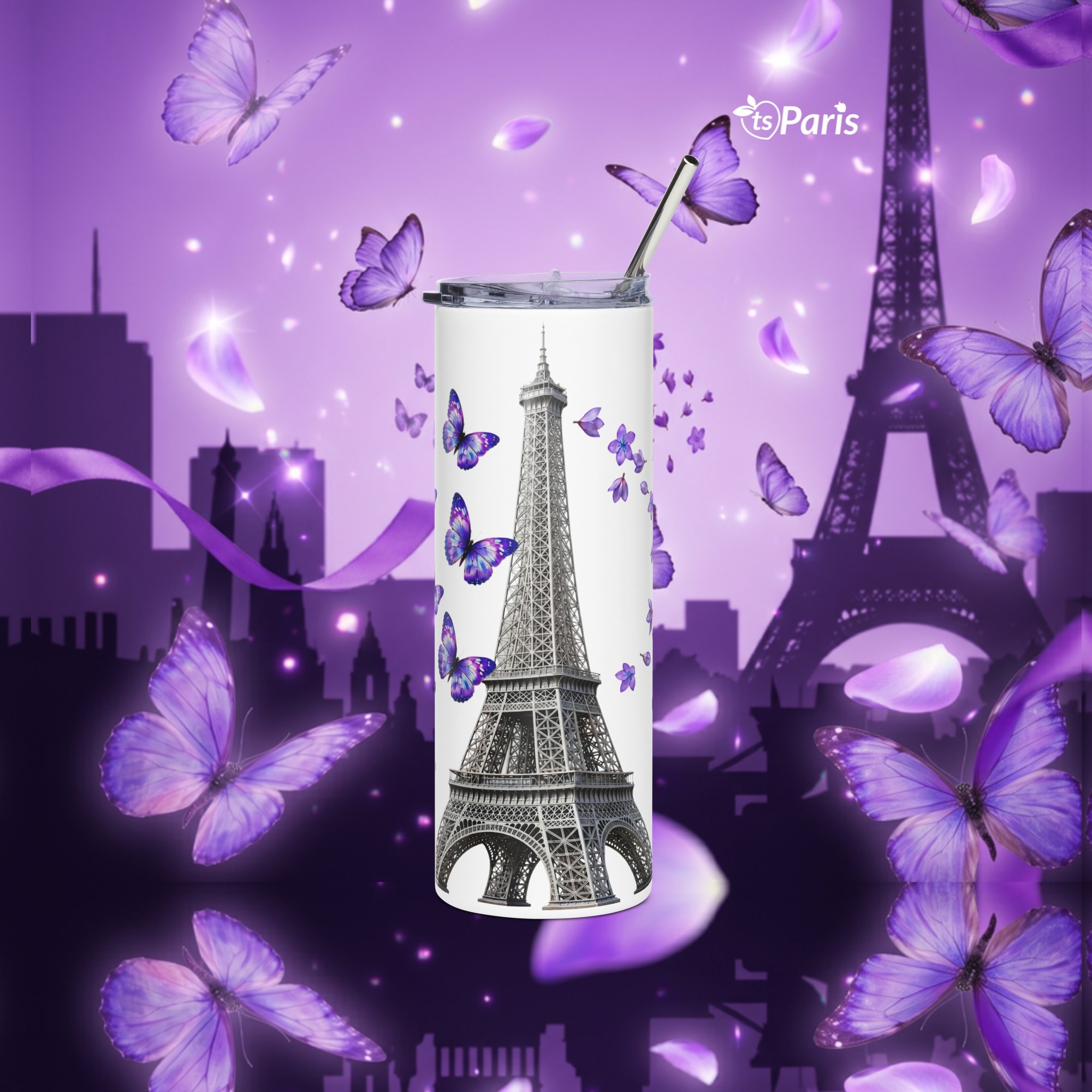 tsgabrielle® • Paris - La Tour Eiffel • Tumbler • Rustfrit stål • Hvid • 20 oz - White - View 11