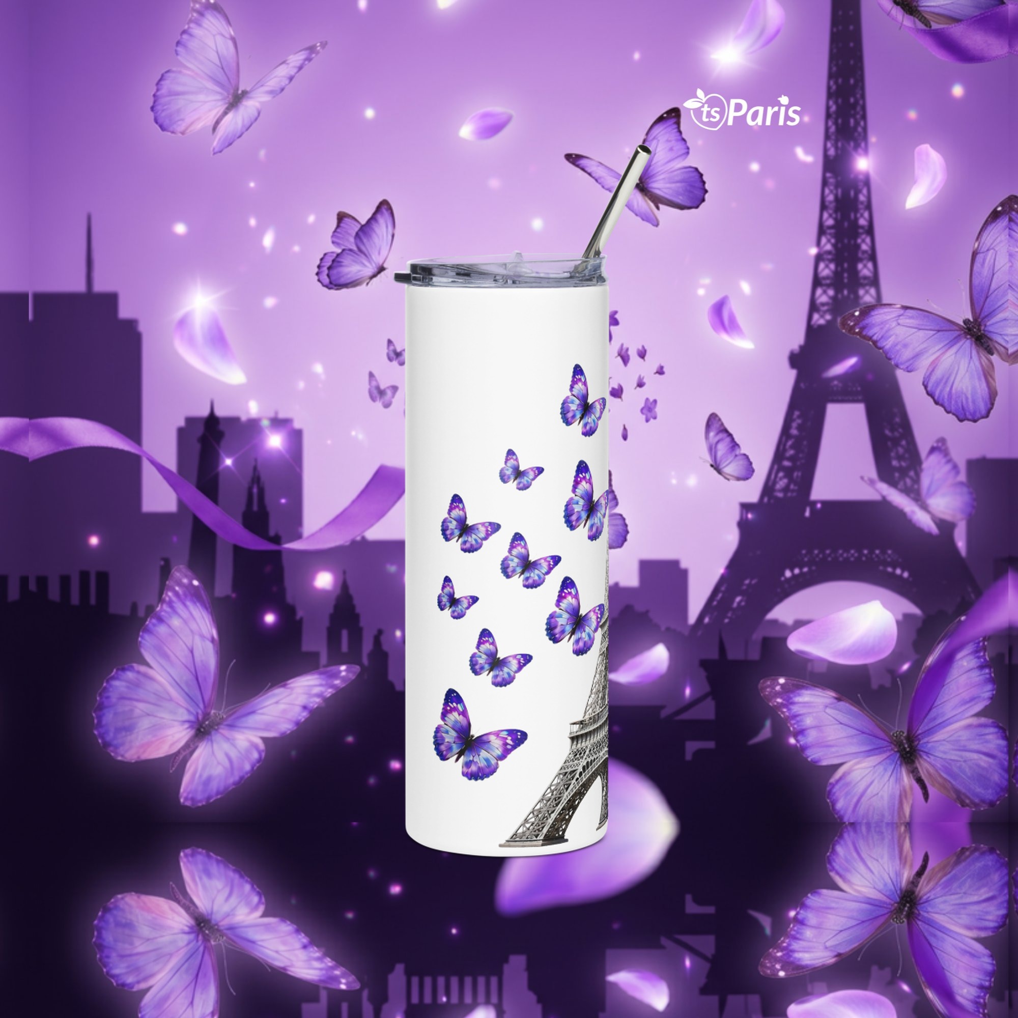 tsgabrielle® • Paris - La Tour Eiffel • Tumbler • Rustfrit stål • Hvid • 20 oz - White - View 12