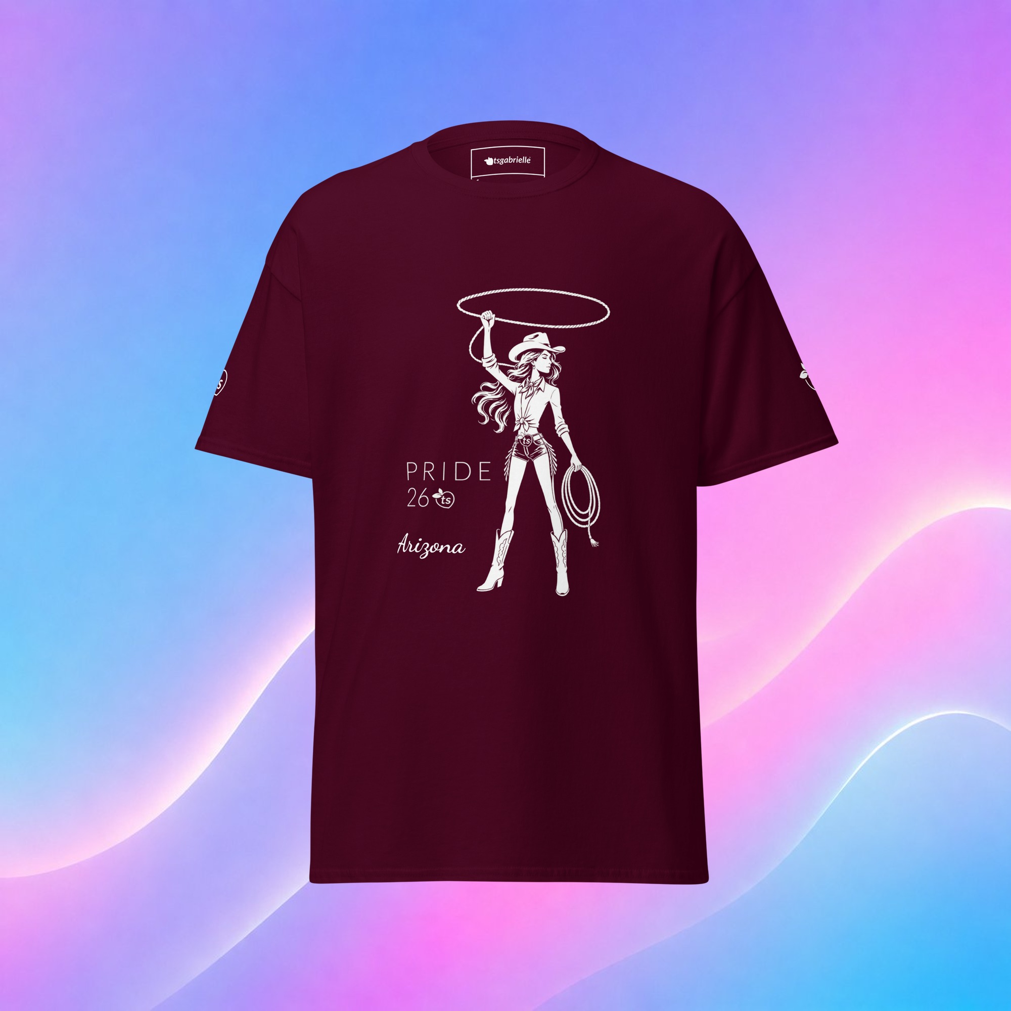 tsgabrielle® • Til ham • Pride 26 - Arizona • Klassisk T-shirt • 14 farver - Maroon - View 15