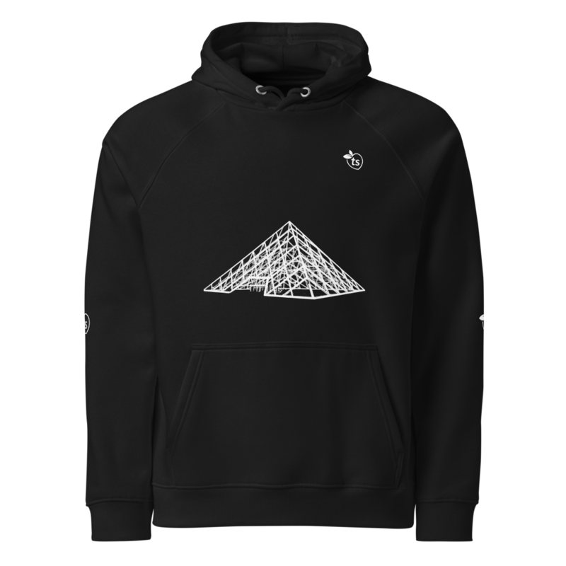 tsgabrielle® • Til ham • Paris - The Louvre Pyramid • Eco raglan hættetrøje • Sort