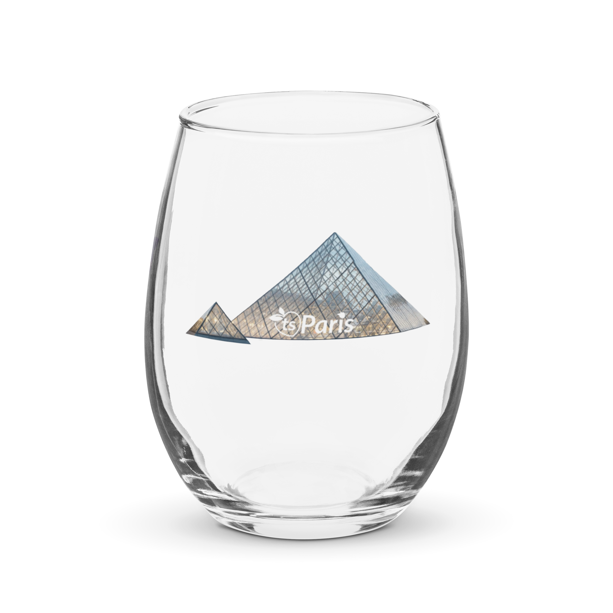 tsgabrielle® • Paris – The Louvre Pyramid • Stemless Wine Glass • 15 oz