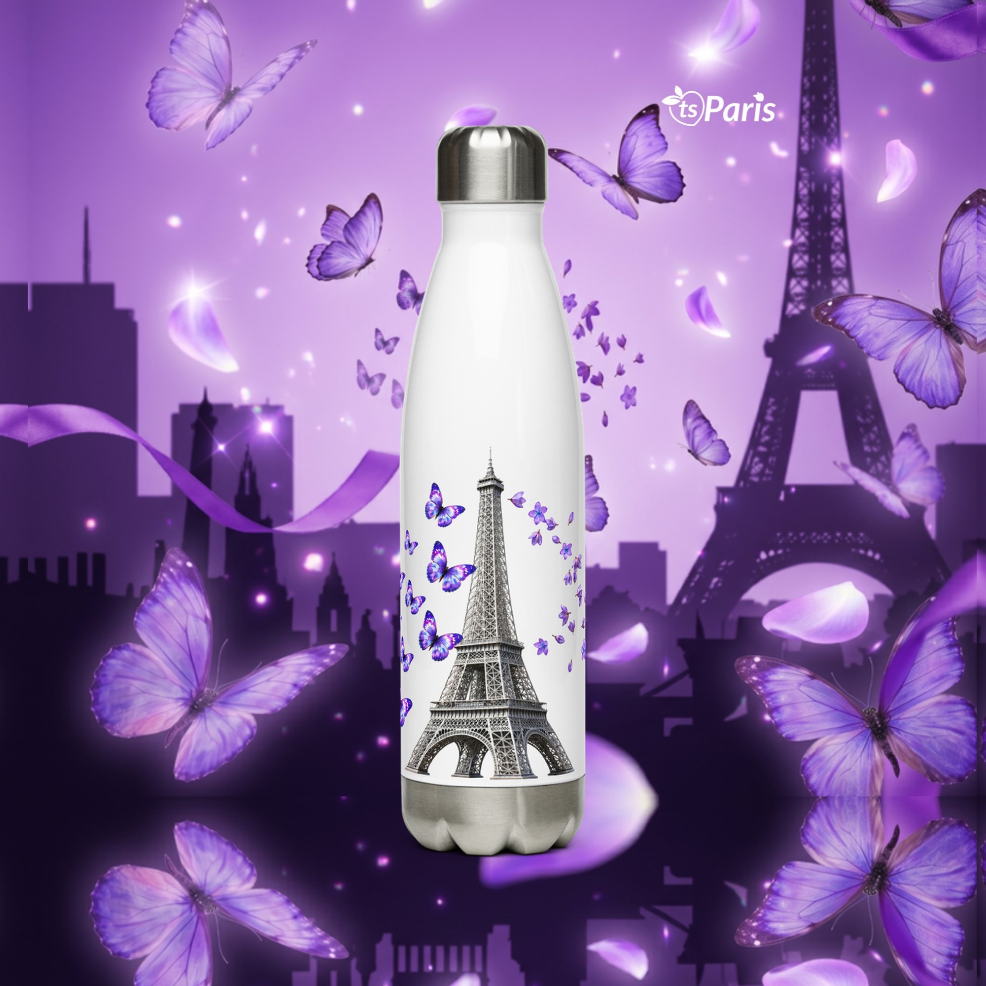 tsgabrielle® • Paris - La Tour Eiffel • Drikkedunk • Hvid • Rustfrit stål • 17 oz - White - View 15