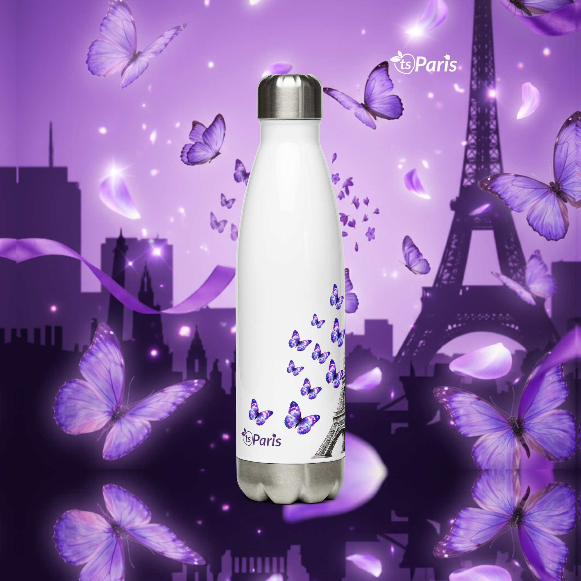 tsgabrielle® • Paris - La Tour Eiffel • Drikkedunk • Hvid • Rustfrit stål • 17 oz - White - View 16