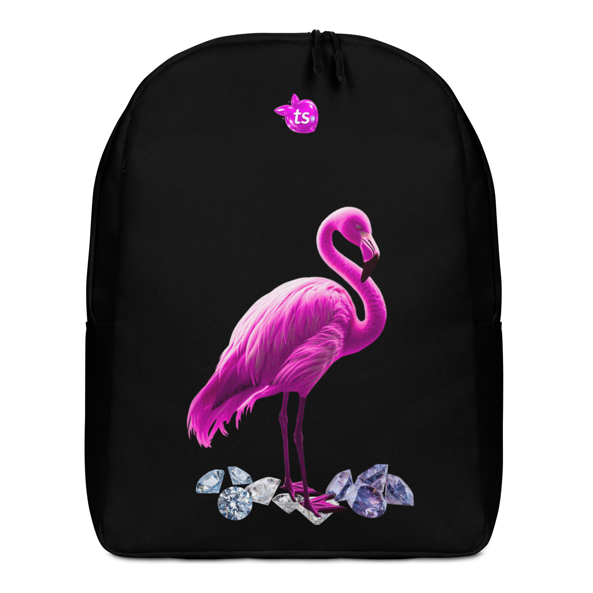 tsgabrielle® • Flamant Rose • Minimalistisk rygsæk • Sort