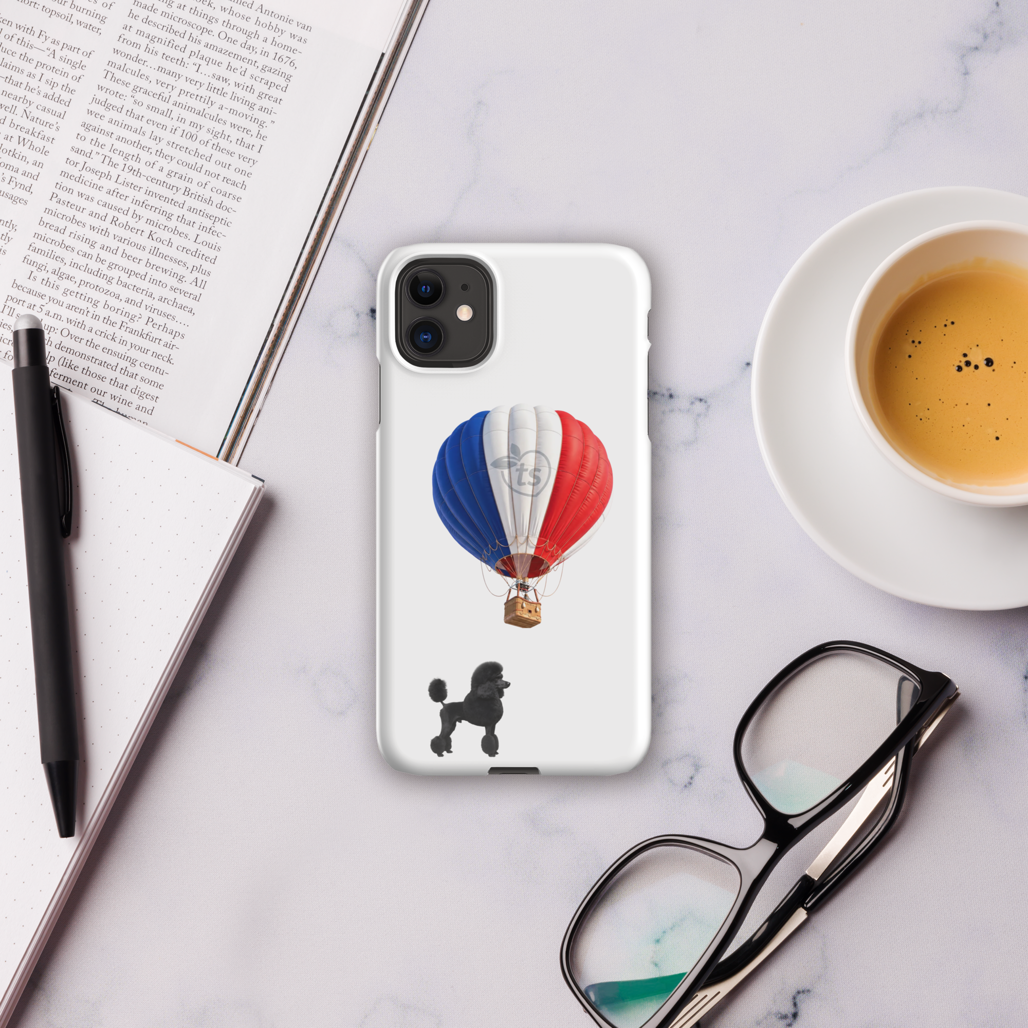 tsgabrielle® • Paris - Le Chien • Snap Case Compatible with iPhone® • White • Latest Models - View 3