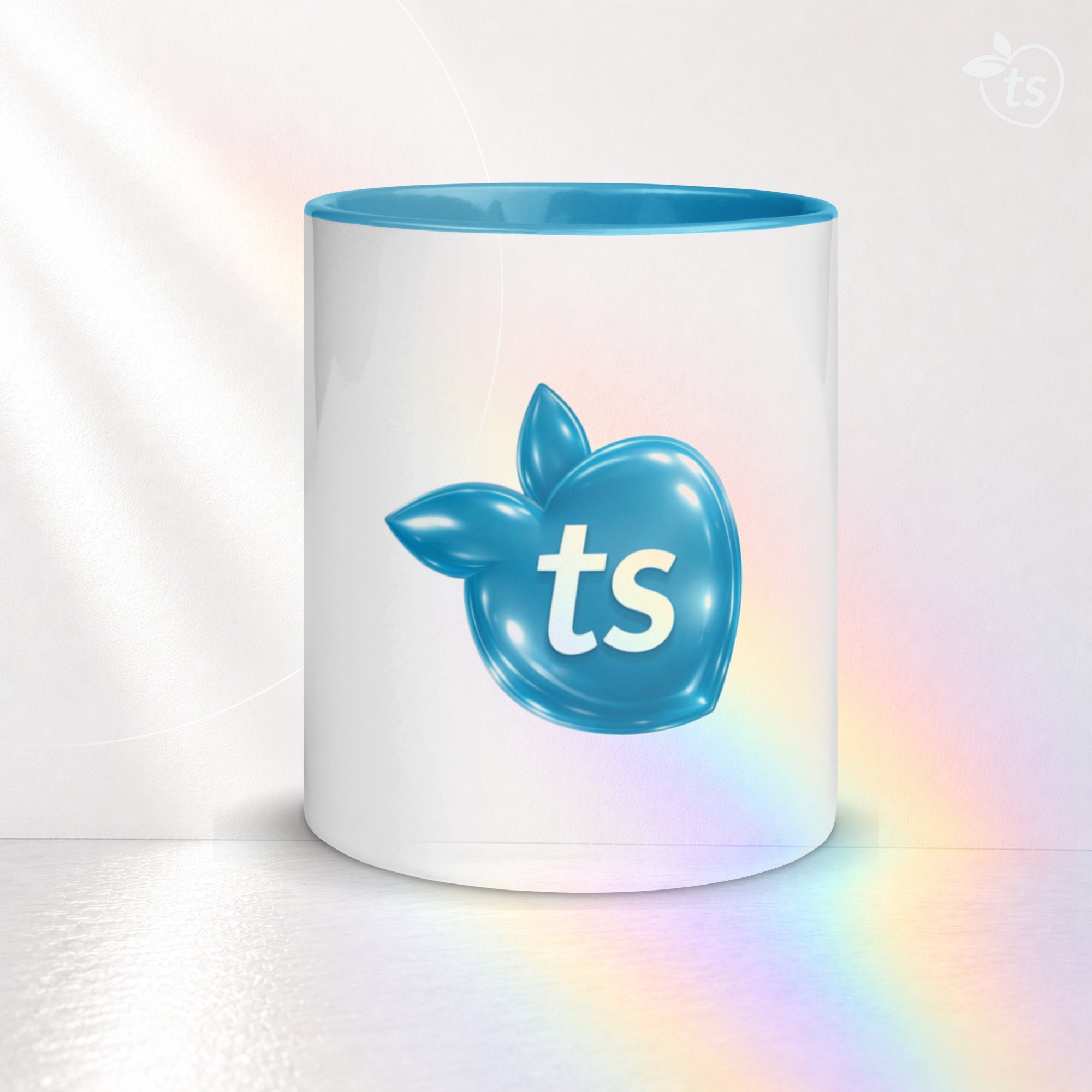 tsgabrielle® • Krus med lyseblå farve indvendigt • Keramik • 2 størrelser